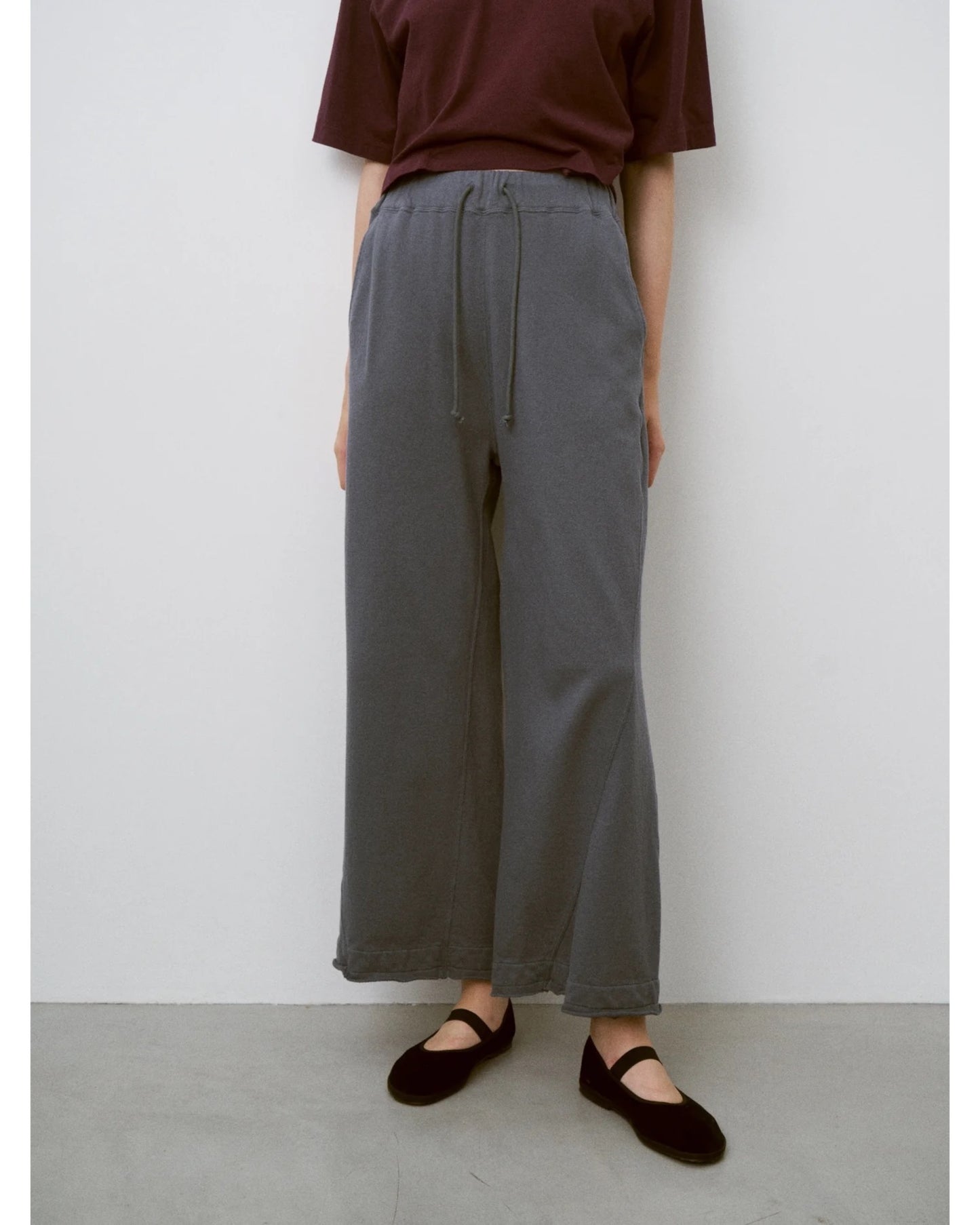 cotton open-end yam terry wide sweat pants