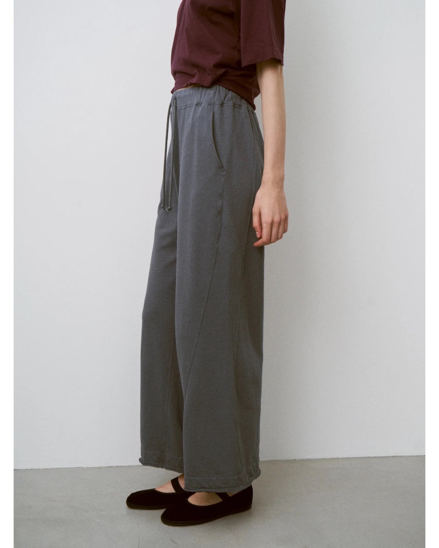 cotton open-end yam terry wide sweat pants