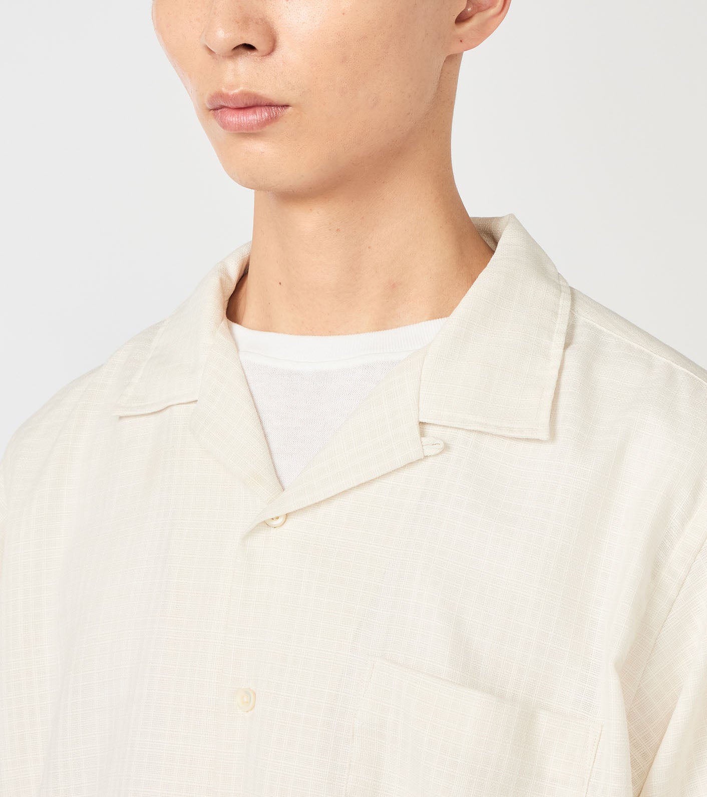 Open Collar Panama S/S Shirt