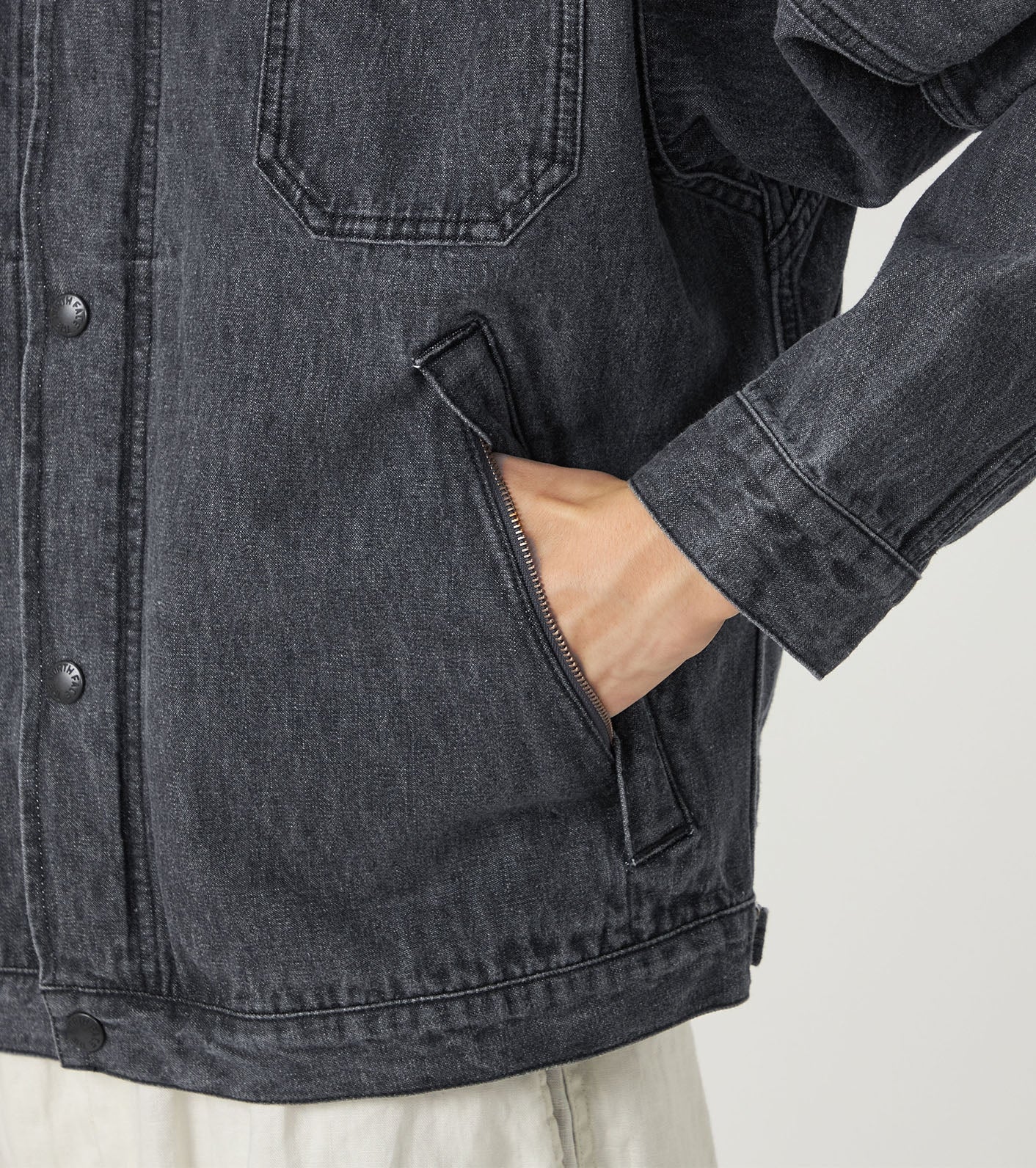 Linen Cotton Denim Field Jacket