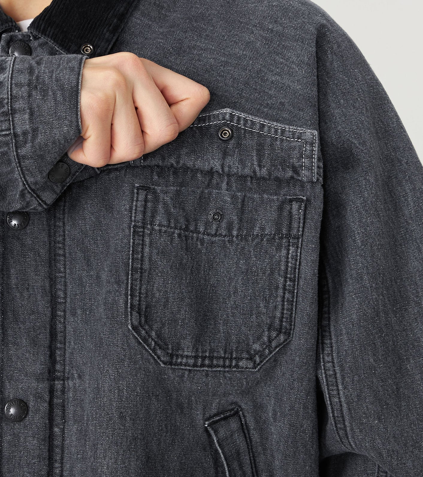 Linen Cotton Denim Field Jacket