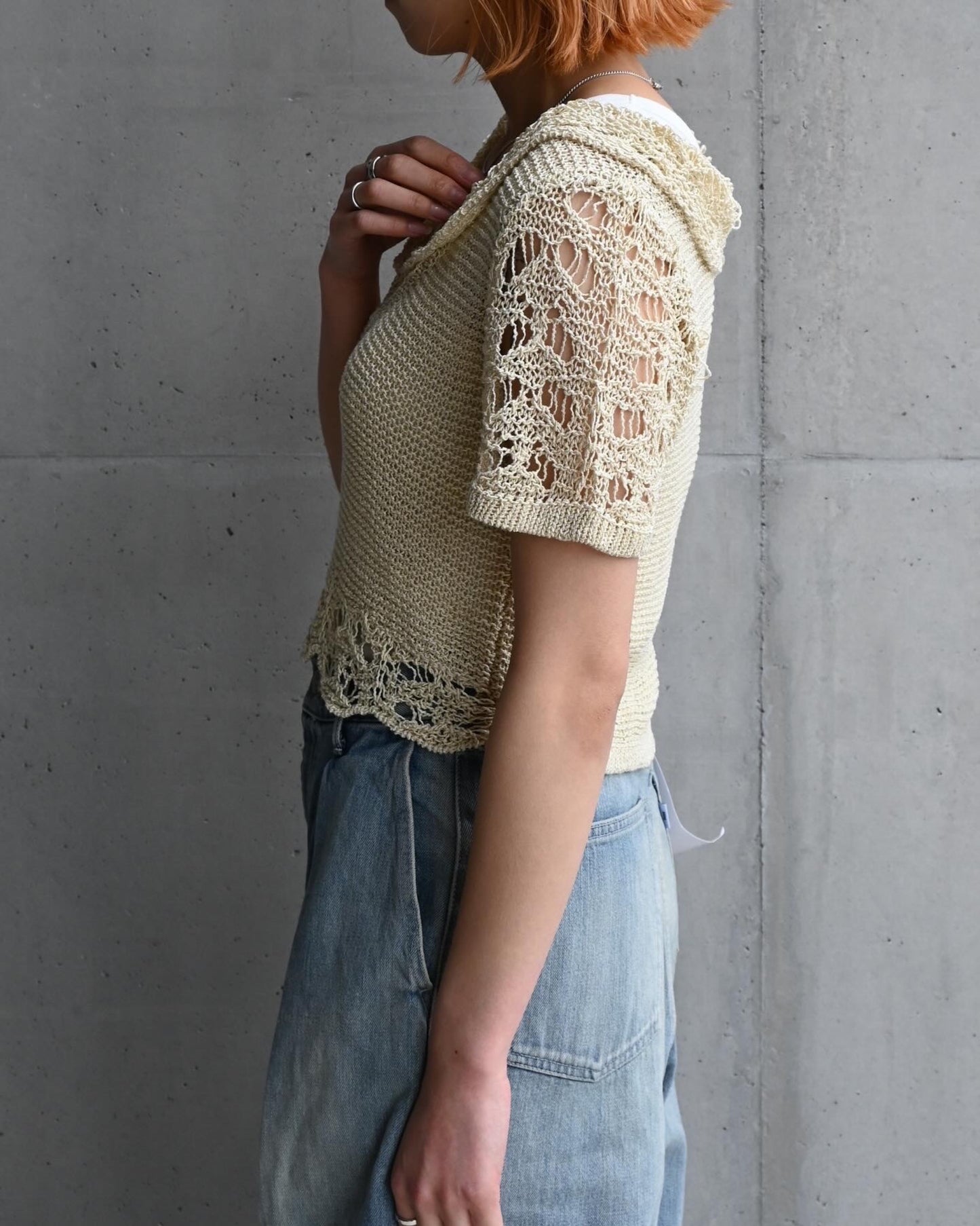 CROPPED CROCHET KNIT TOPS