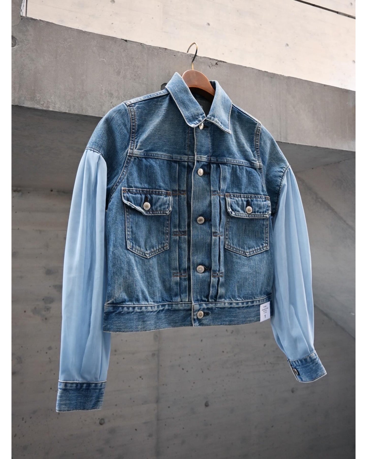 BALLOON SLEEVE DENIM JACKET TYPE2/REGULAR FIT(SHEER SLEEVE)17569