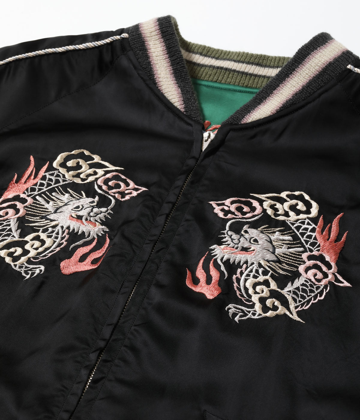 Early 1950s Style Acetate Souvenir Jacket “KOSHO & CO.” Special Edition “SILVER DRAGON” × “TANGLED DRAGONS” TT15619-119