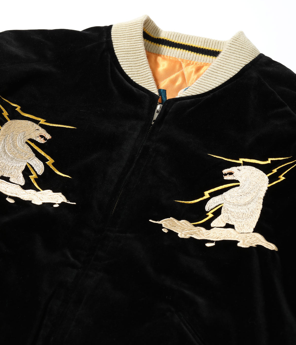 Late 1950s Style Velveteen Souvenir Jacket “POLAR BEAR” × “ALASKA MAP” TT15792-119