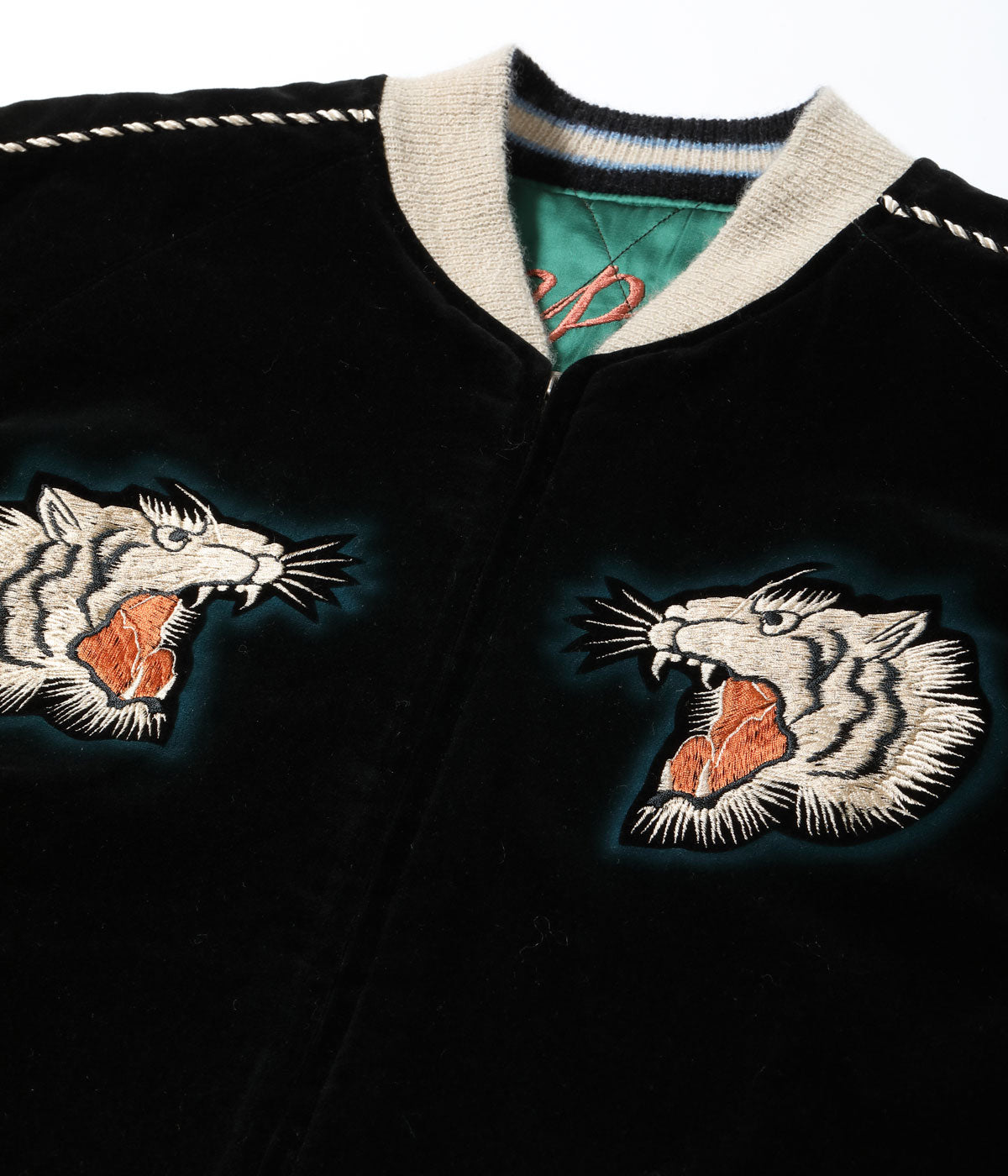 Mid 1950s Style Velveteen × Acetate Quilted Souvenir Jacket “Stencil Paint” TOYO ENTERPRISE 60th Anniversary Special Edition “TIGER HEAD” × “EAGLE” TT15809-119