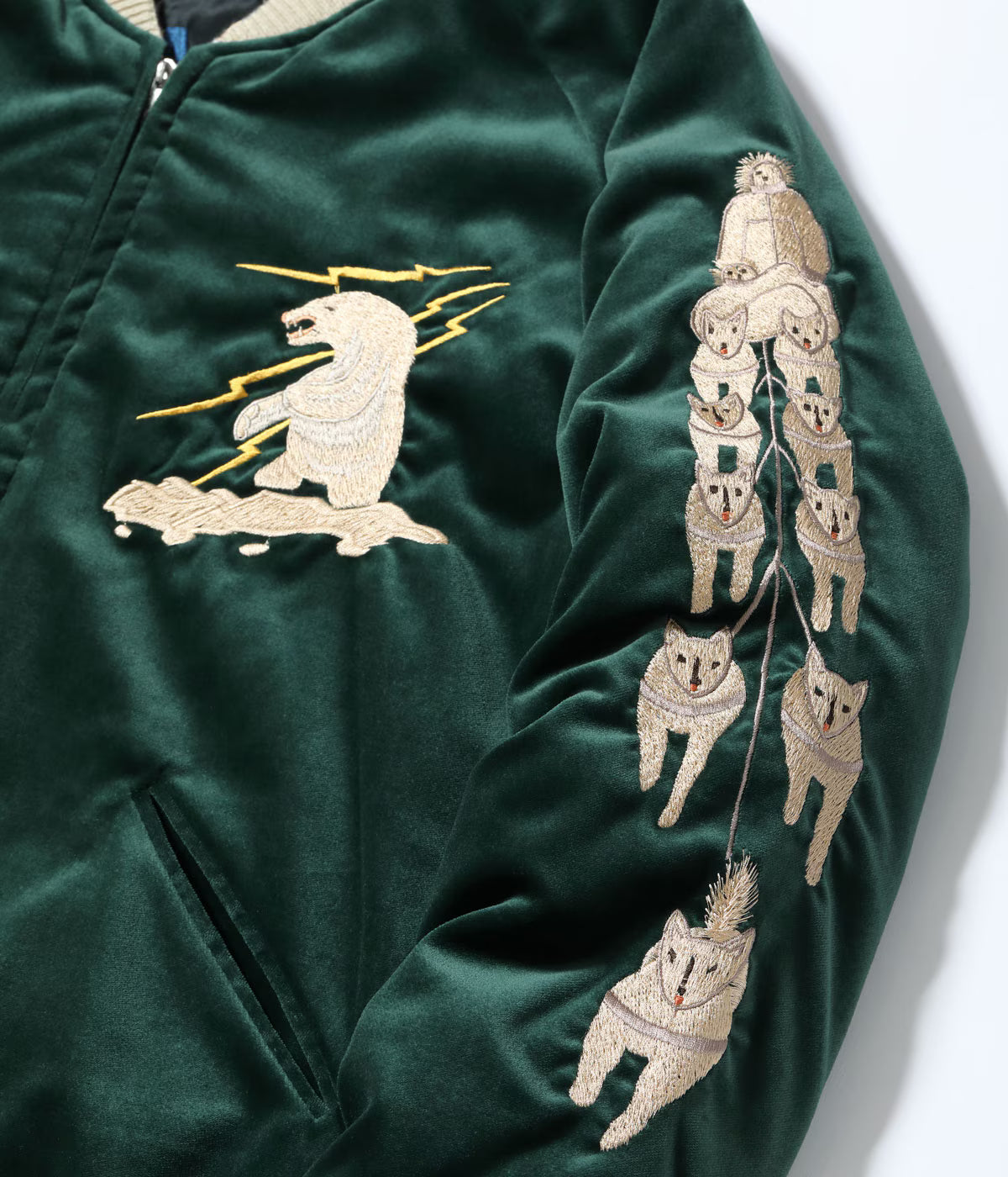 Late 1950s Style Velveteen Souvenir Jacket “POLAR BEAR” × “ALASKA MAP”TT15974-145