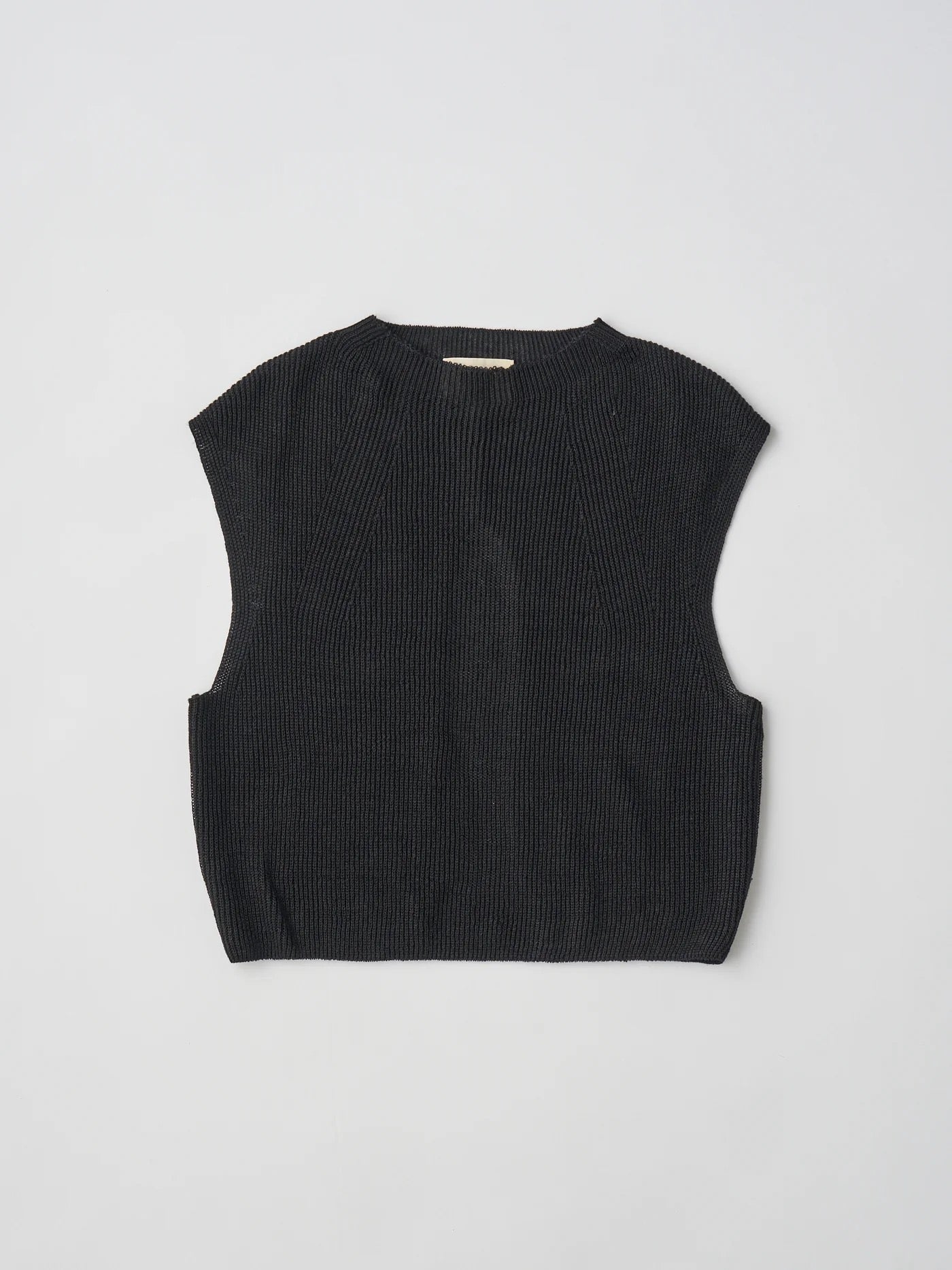french linen ribbed-knit vest