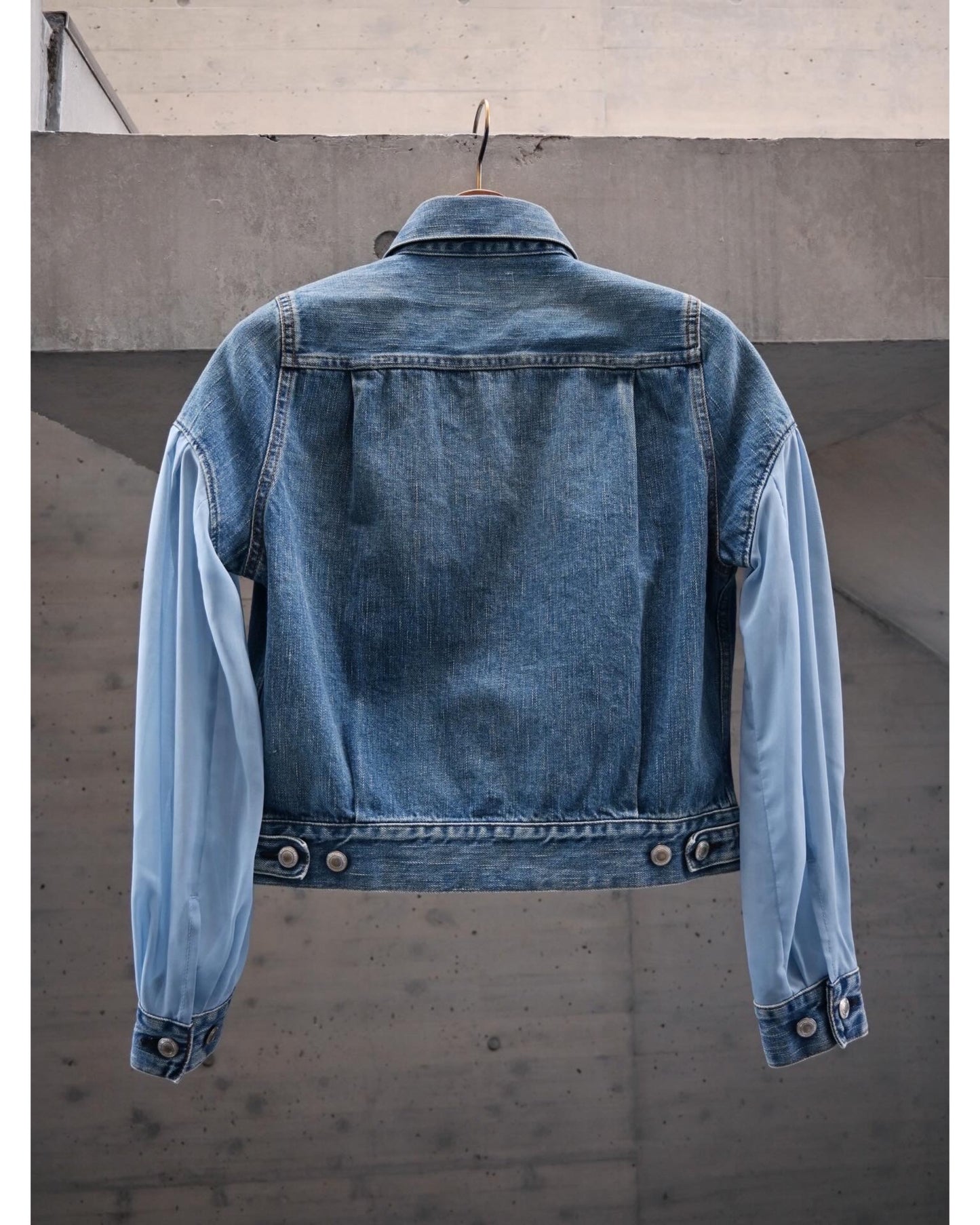 BALLOON SLEEVE DENIM JACKET TYPE2/REGULAR FIT(SHEER SLEEVE)17569