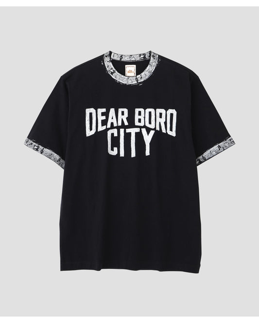 Dear Boro Indigo Ringer Tee  BLACK