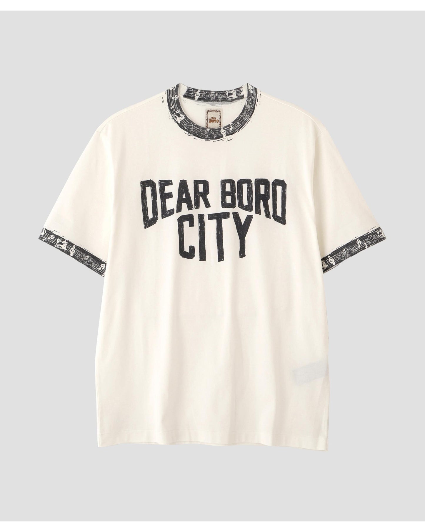 Dear Boro Indigo Ringer Tee  WHITE