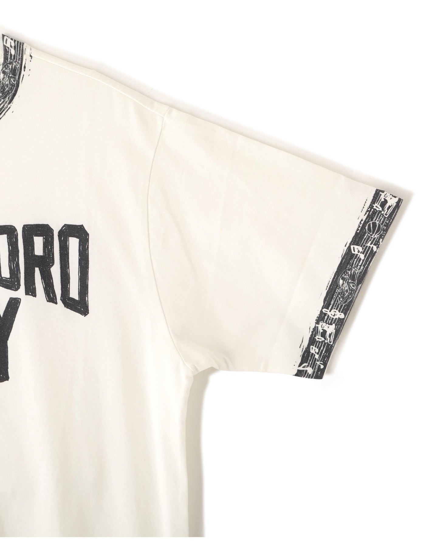 Dear Boro Indigo Ringer Tee  WHITE