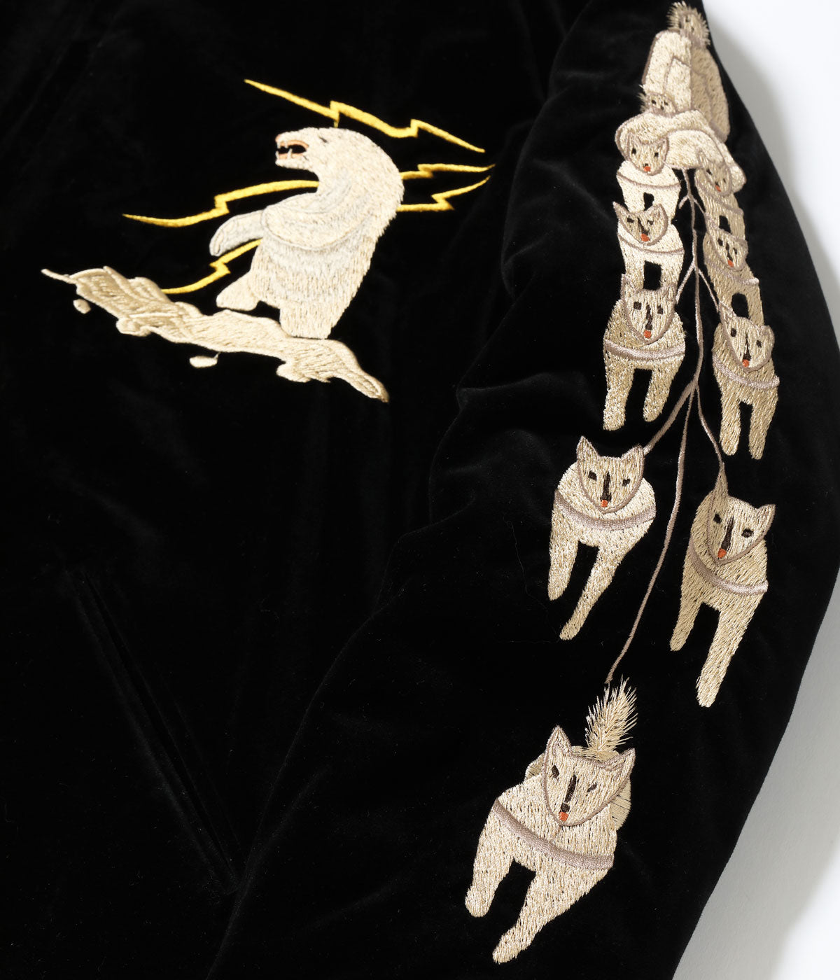 Late 1950s Style Velveteen Souvenir Jacket “POLAR BEAR” × “ALASKA MAP” TT15792-119