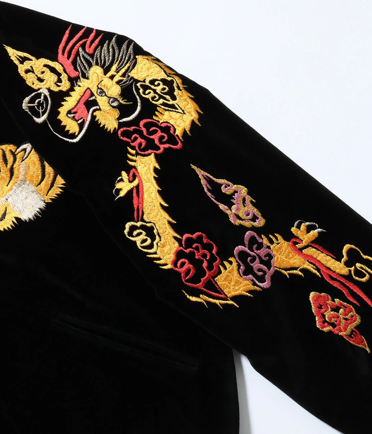 Mid 1950s Style Velveteen Souvenir Jacket “GOLD DRAGON & GOLD TIGER” × “JAPAN MAP”