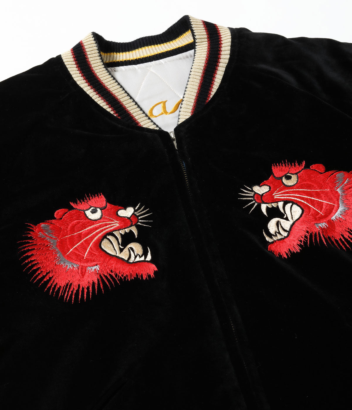 Mid 1950s Style Velveteen Souvenir Jacket “RED TIGER” × “LANDSCAPE”TT15974-119
