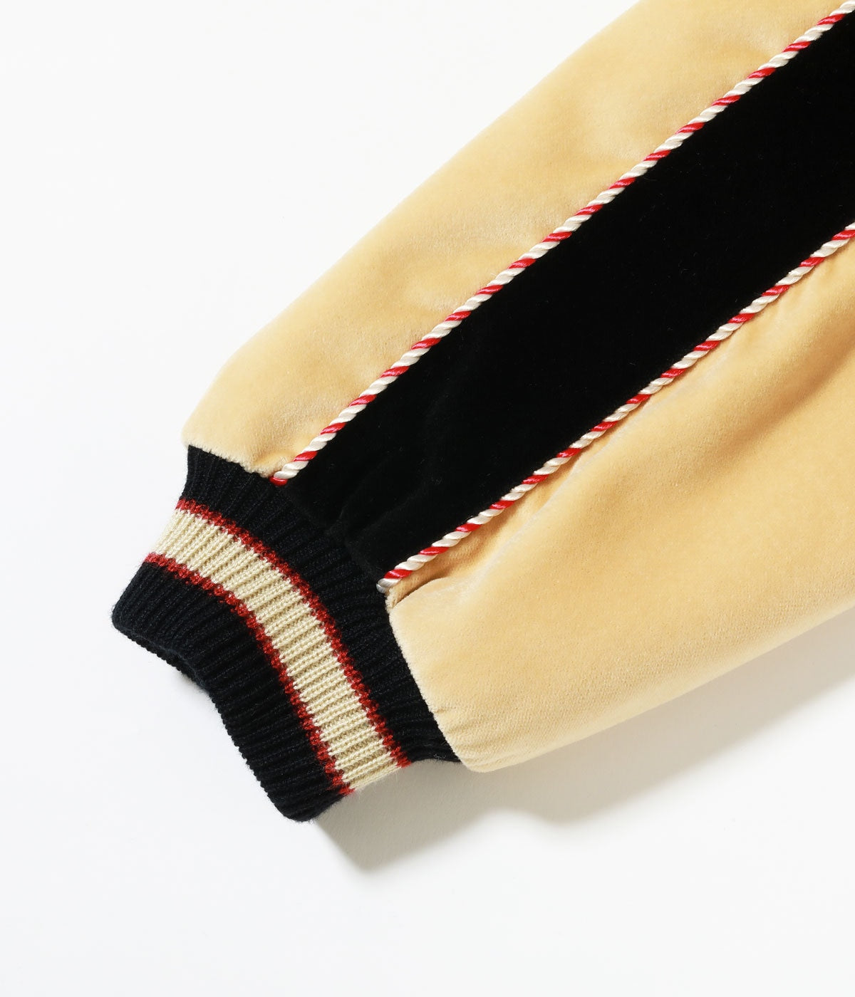 Mid 1950s Style Velveteen (Two-tone) × Acetate Souvenir Jacket “WHITE TIGER” × “GOLD DRAGON” TT15975-119