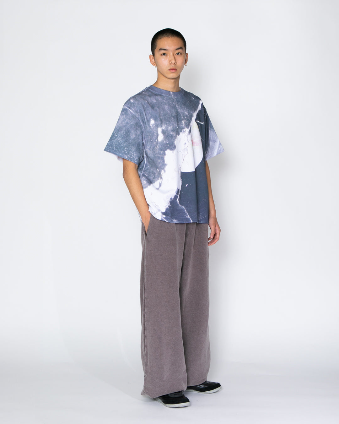 Powder-Dye Wide Sweat Pants