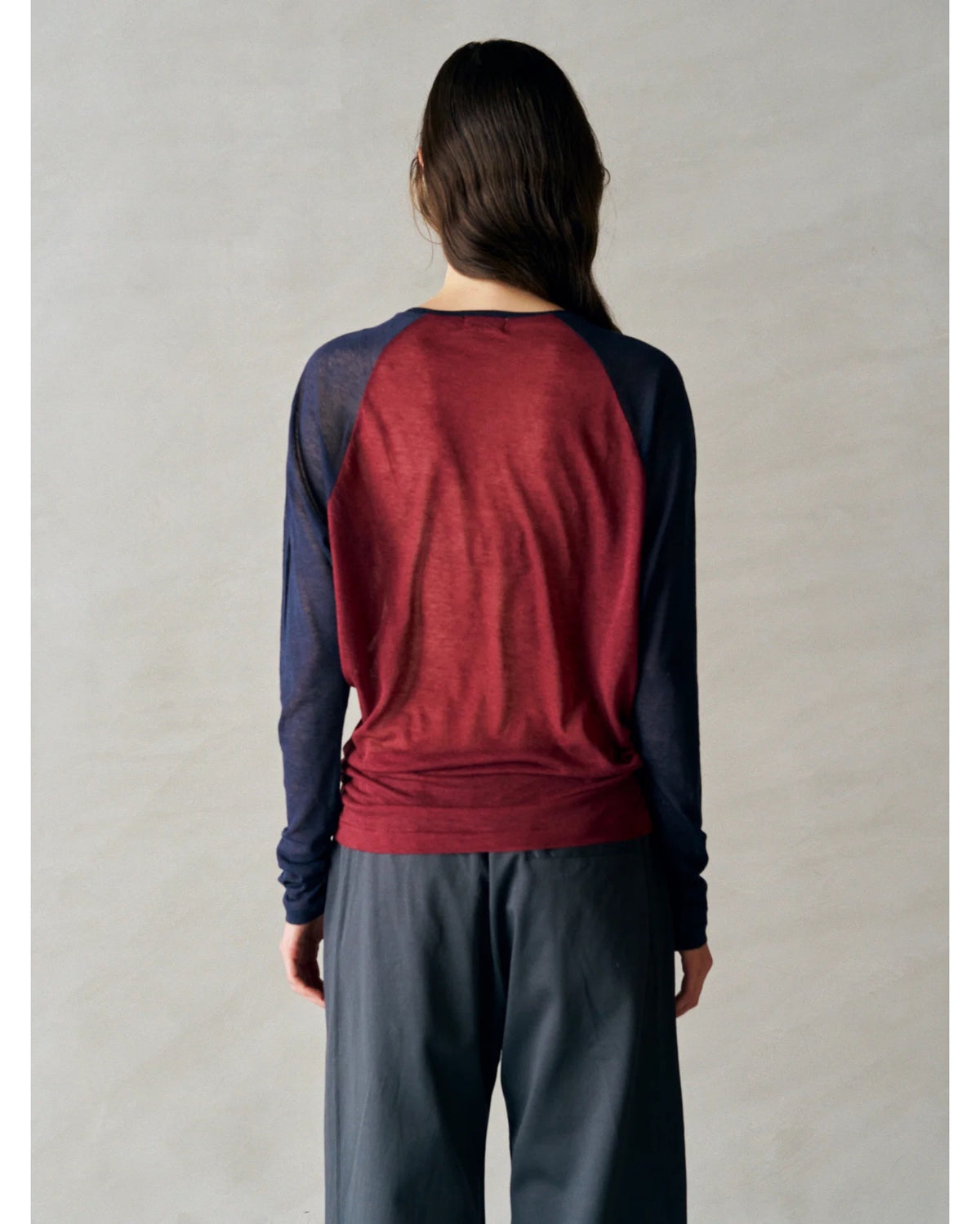 cashmere&supima cotton gauze jersey baseball Tee