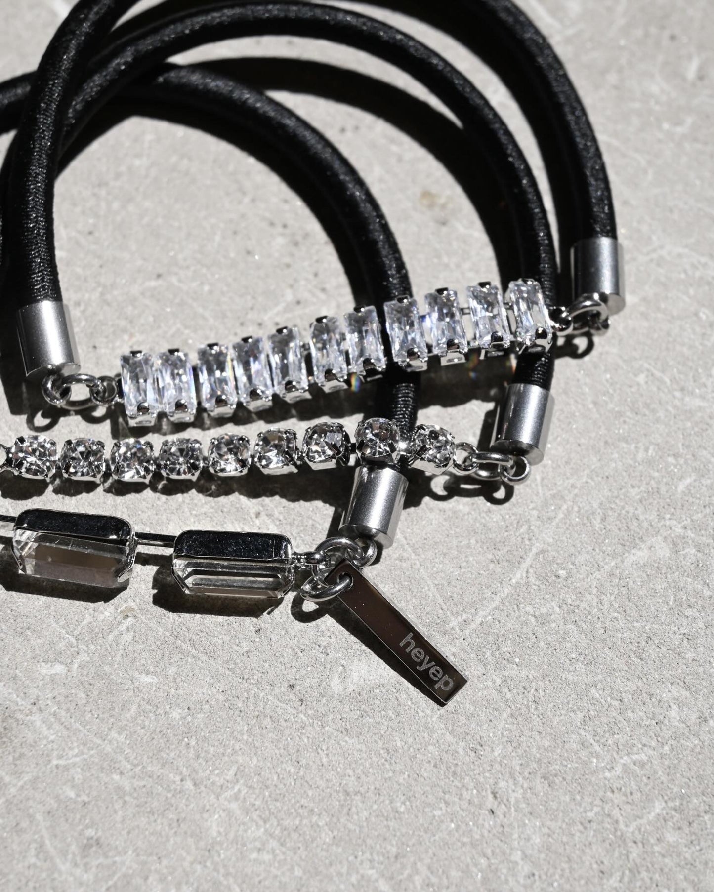 Rhinestone Hair Ties 3 Piece Set