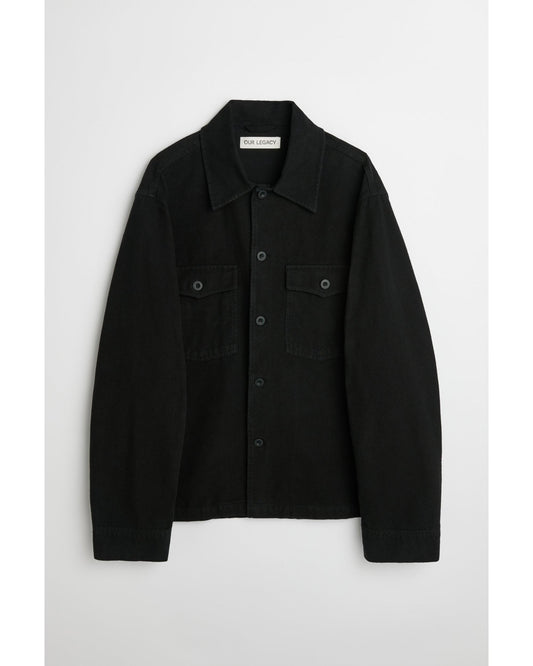 EVENING COACH JACKET Black Brushed Cotton