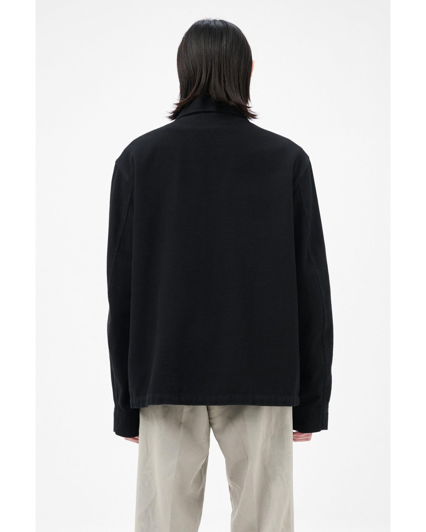EVENING COACH JACKET Black Brushed Cotton