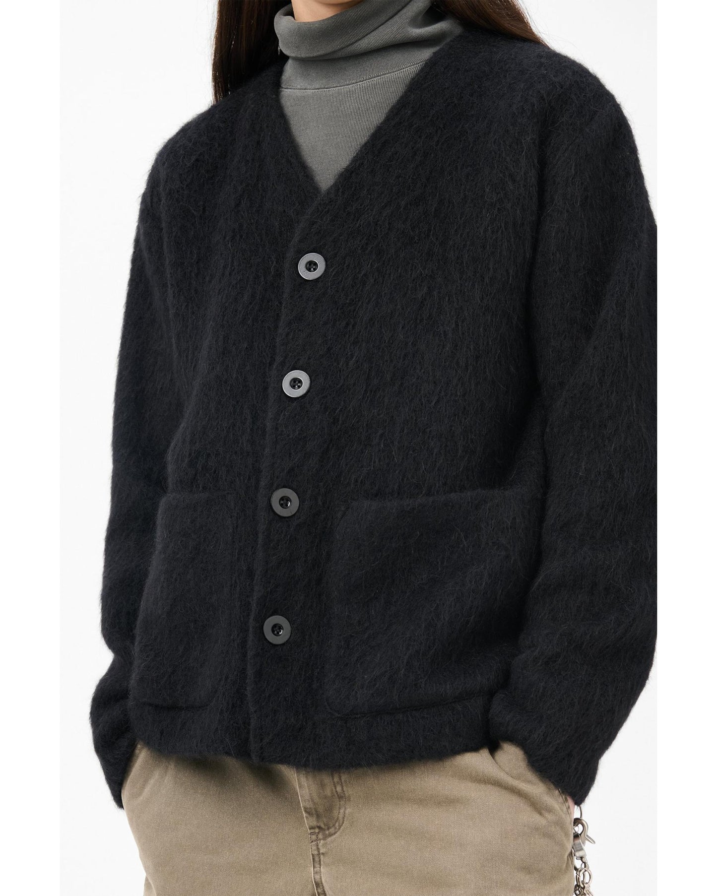 MOHAIR CARDIGAN  BLACK