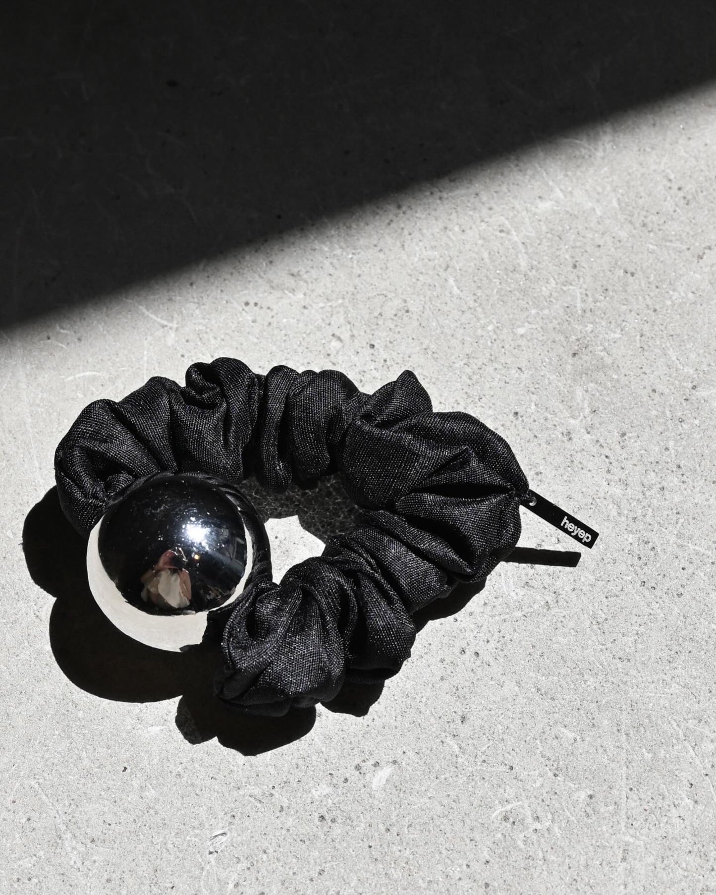 Medium Metal Ball Silk Scrunchie