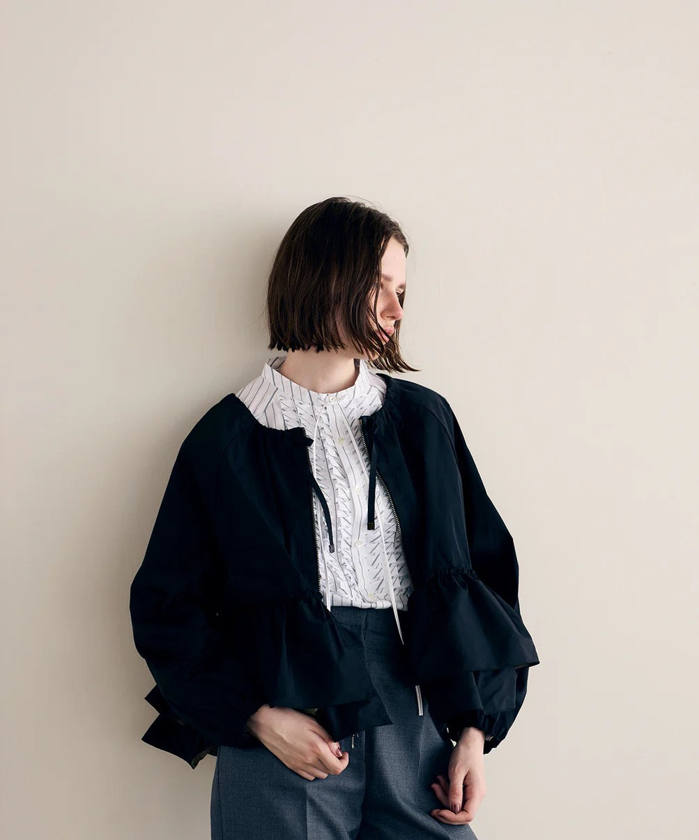 spiral taffeta raffle blouson