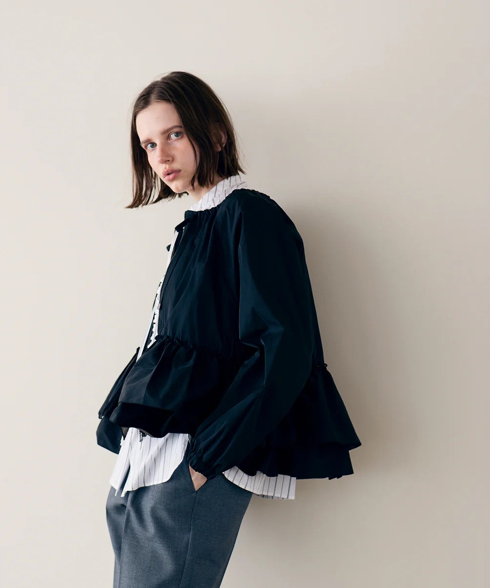 spiral taffeta raffle blouson