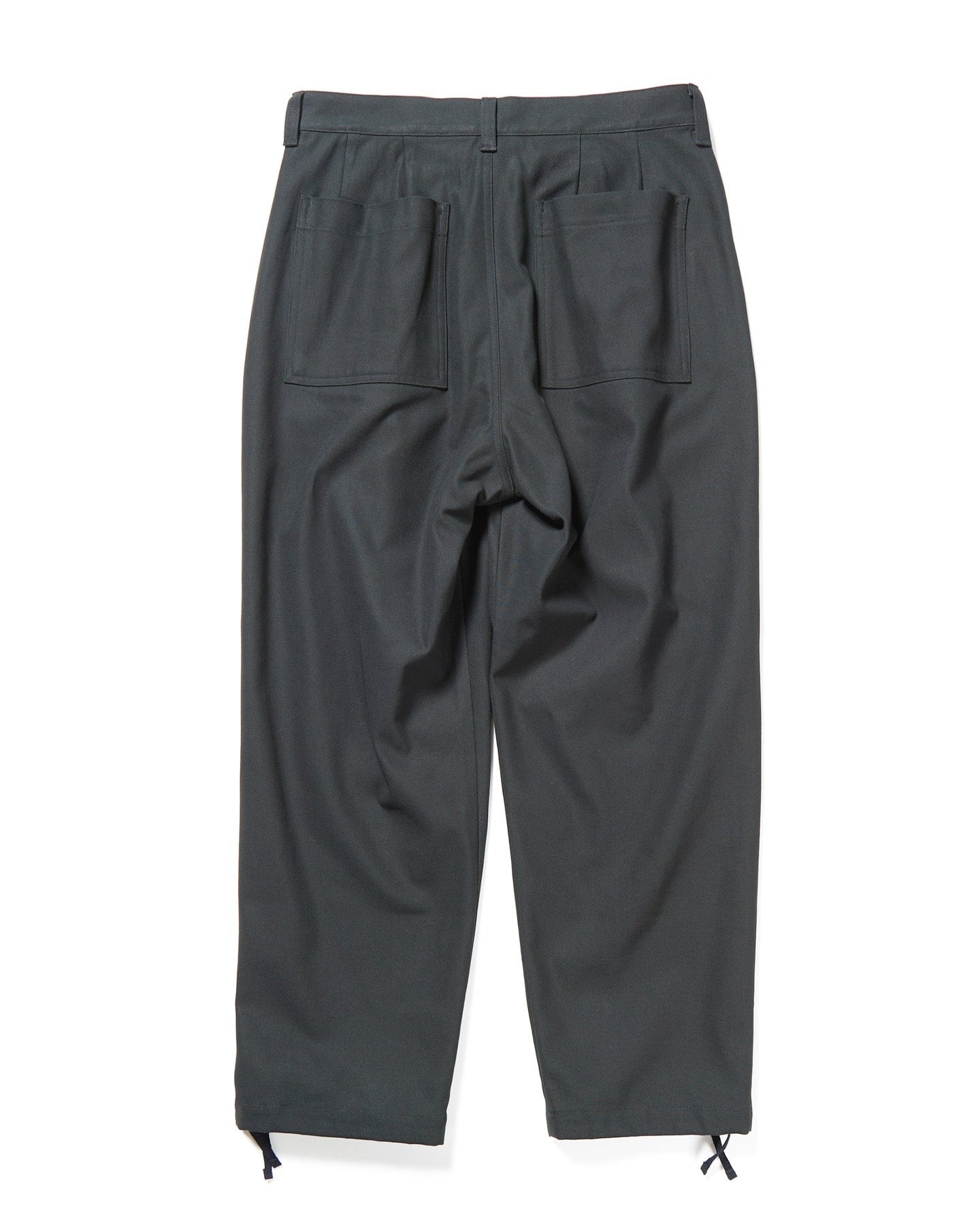 HIGH TWISTED WASHER COTTON SERGE WIDETAPERED PANTS