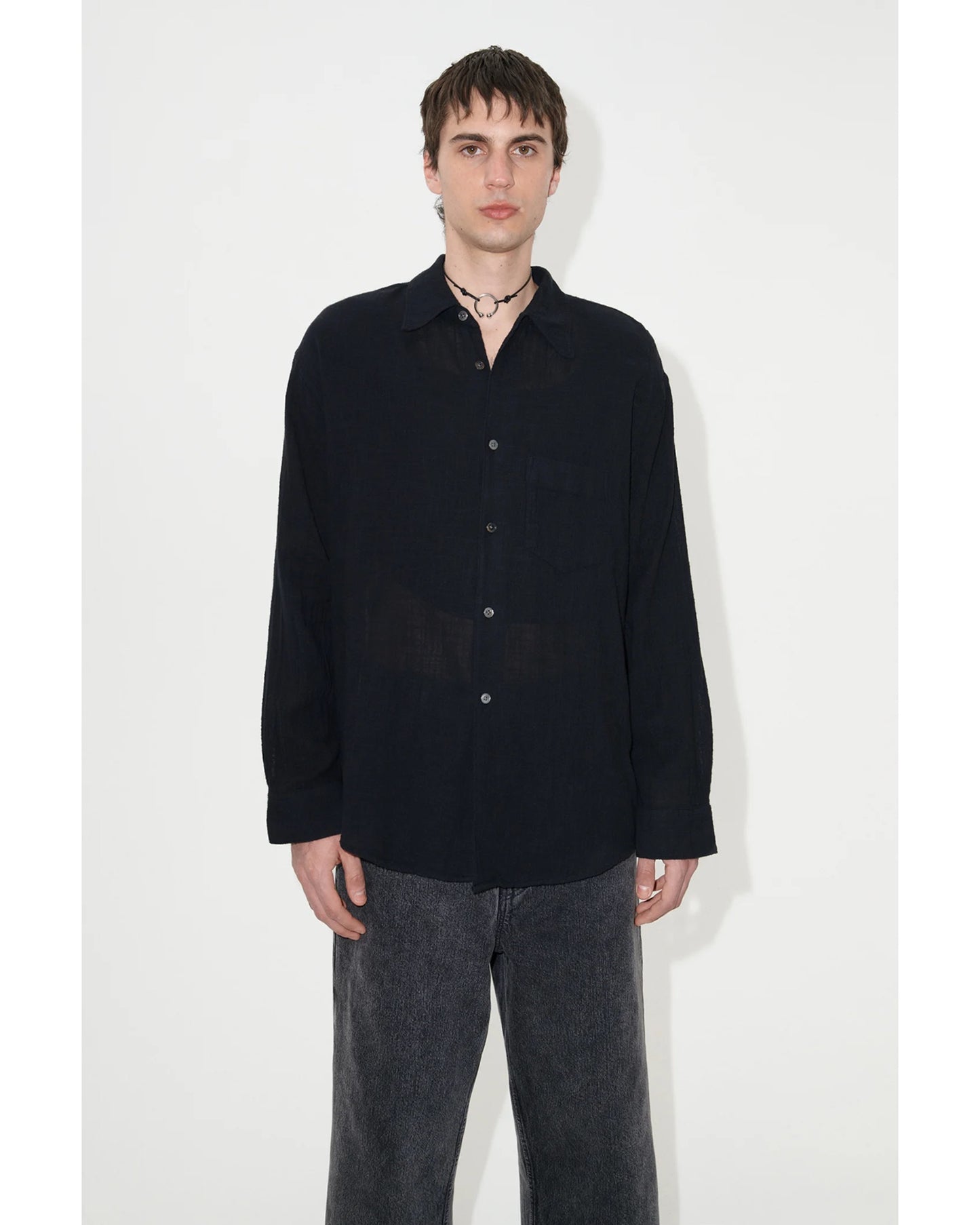 COCO SHIRT WASHED BLACK AIR COTTON