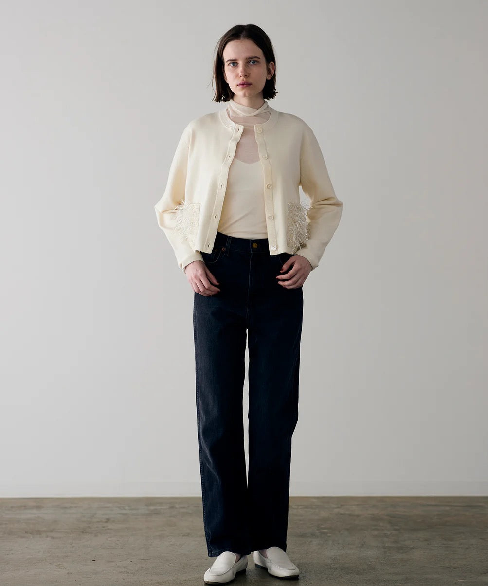 sheer fringe cocoon cardigan