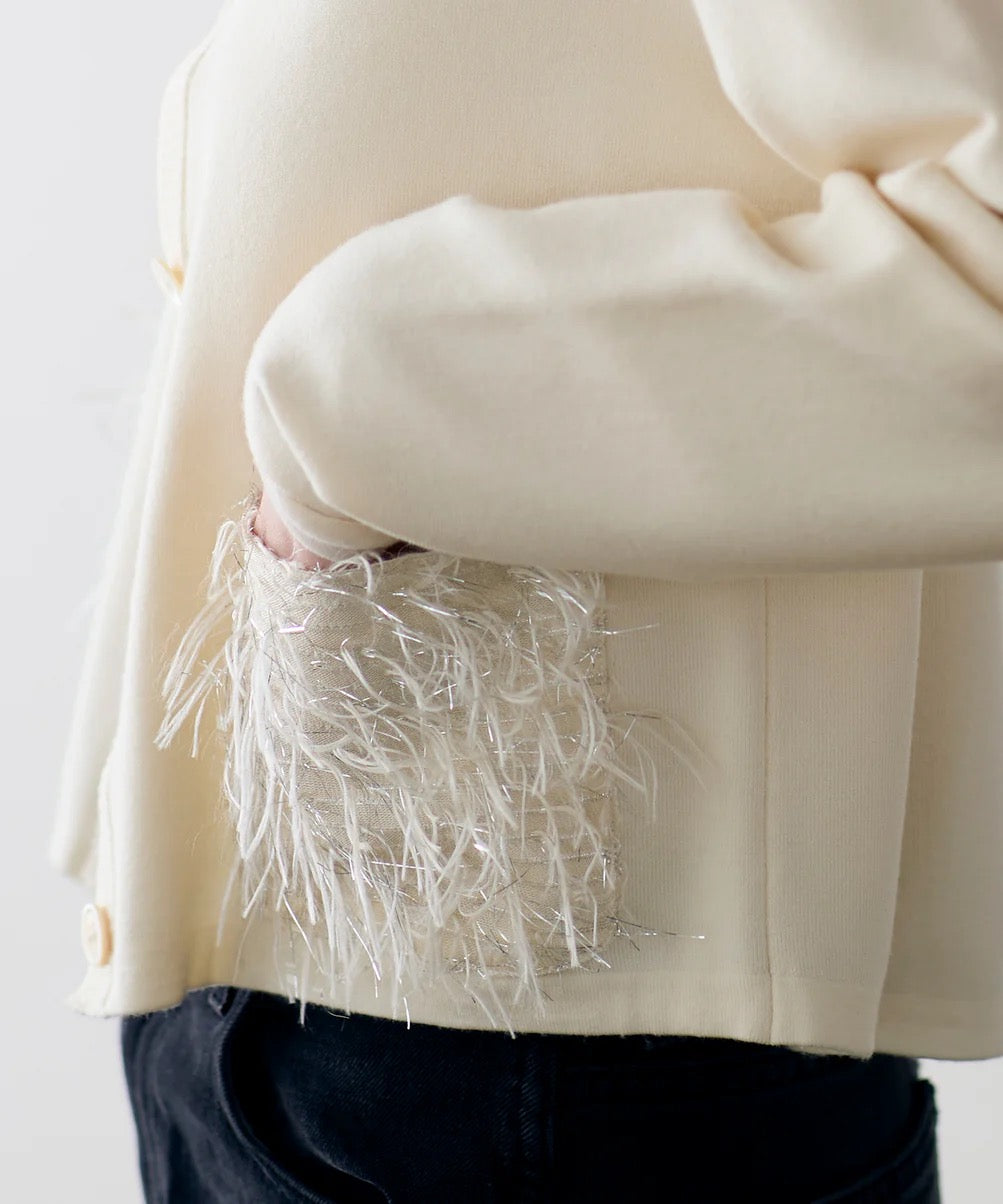 sheer fringe cocoon cardigan