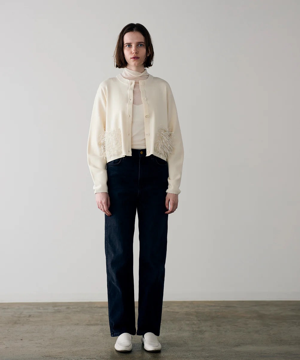 sheer fringe cocoon cardigan