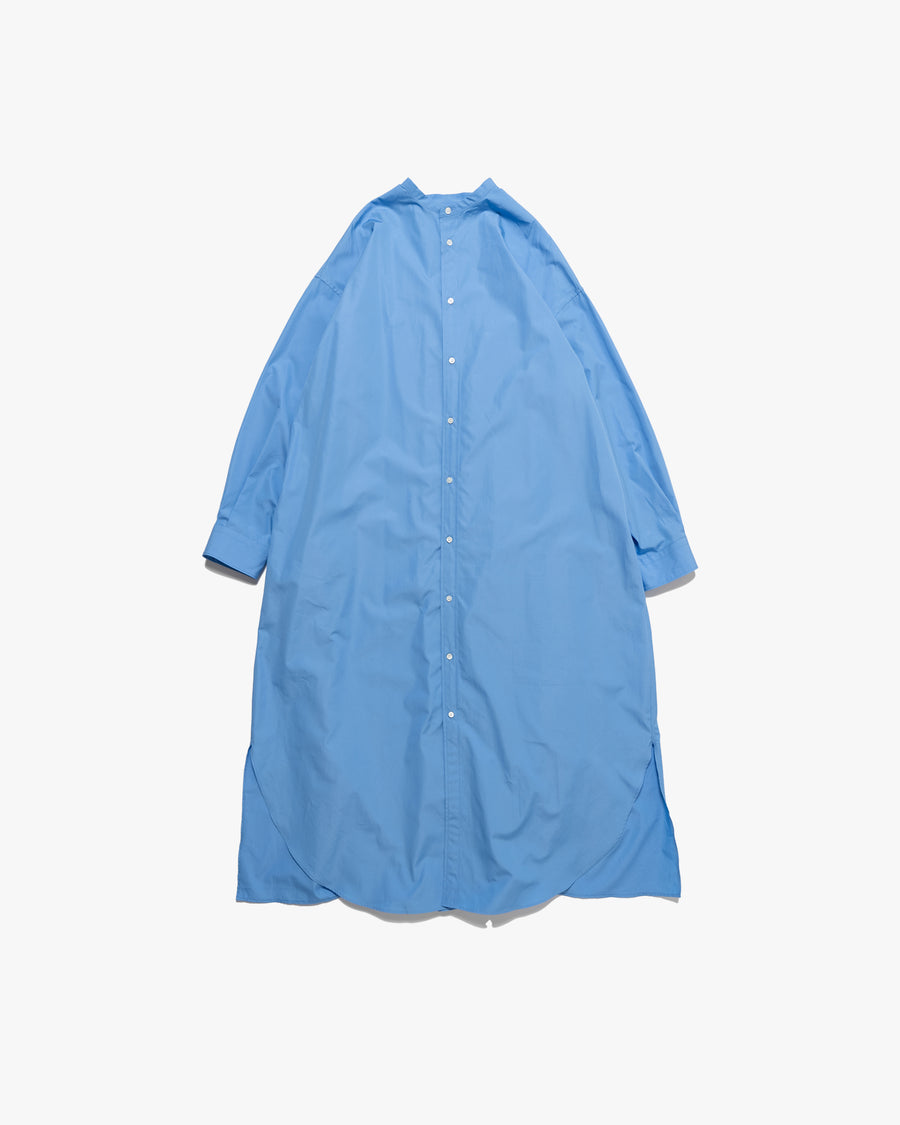 High Count Broad Oversized Band Collar Shirt Dress