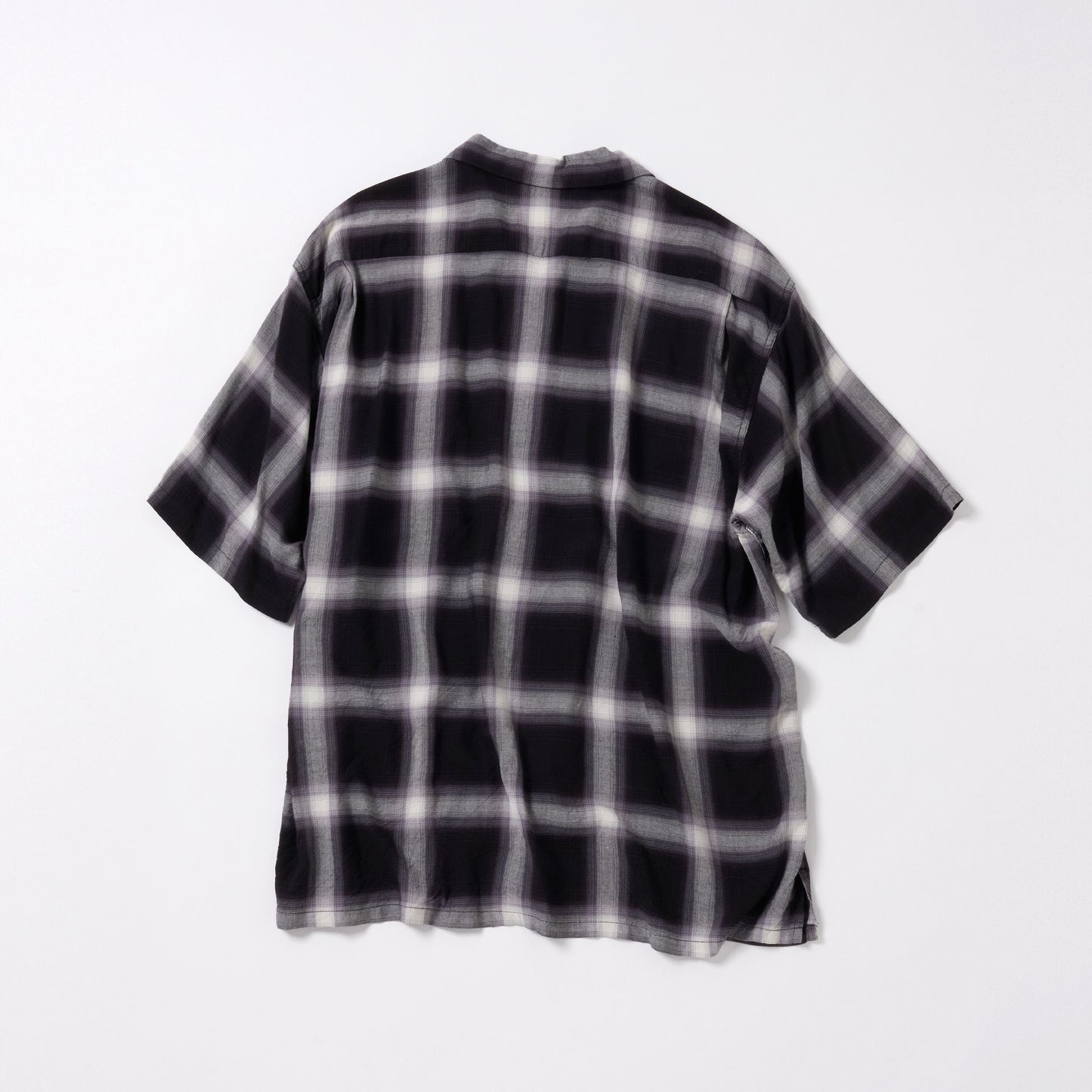 RAYON CHECK S/S OPEN SHIRT 39193