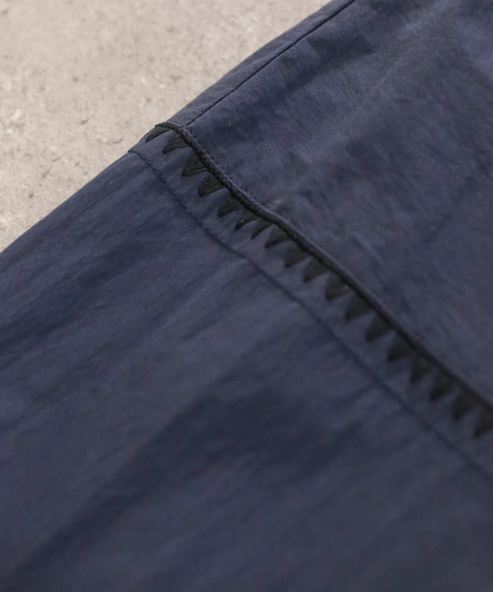 shirring gather embroidery midi-blouson