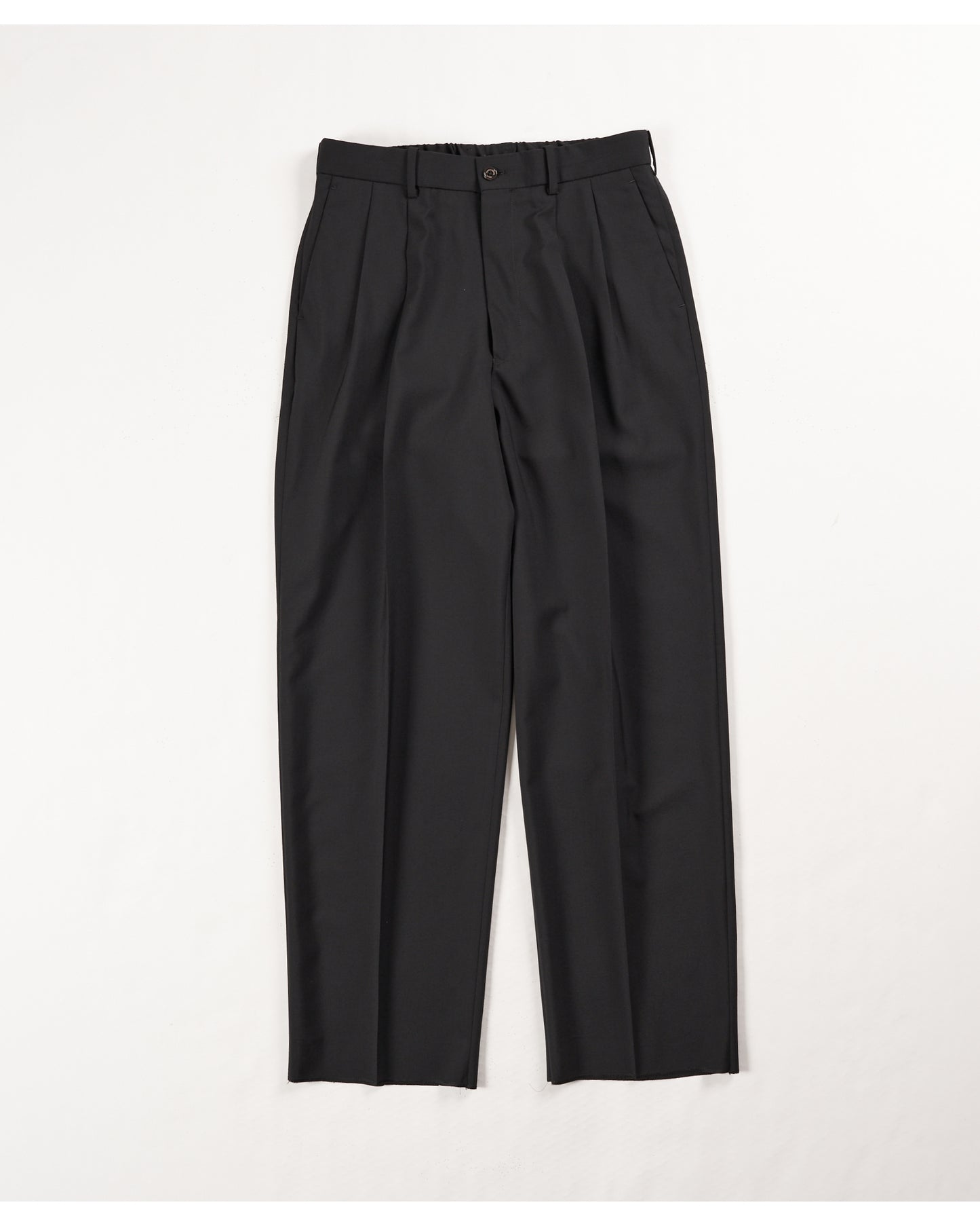 CLASSIC FIT DOUBLE PLEATED TROUSERS BLACK