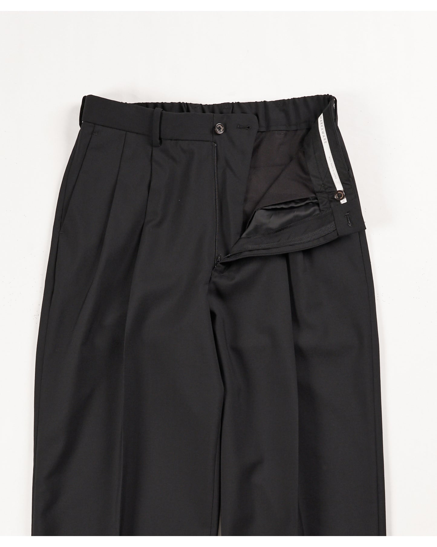 CLASSIC FIT DOUBLE PLEATED TROUSERS BLACK