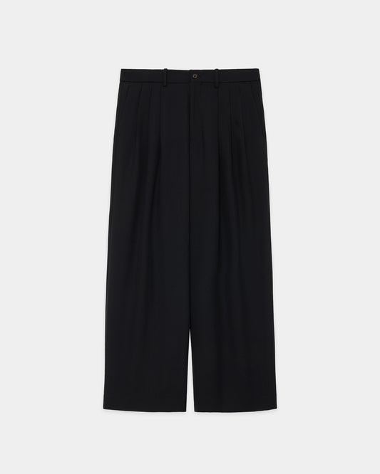 TRIPLE PLEATED TROUSERS BLACK