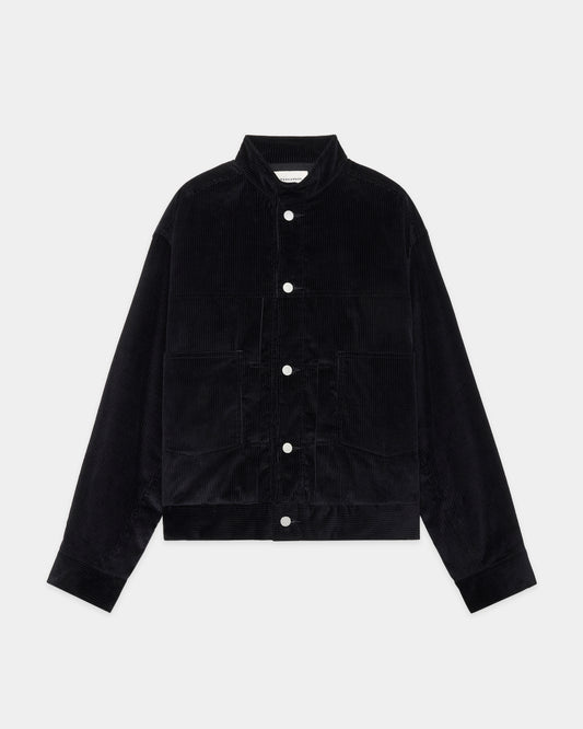 PUFFED MANDARIN COLLAR WORK JACKET BLACK
