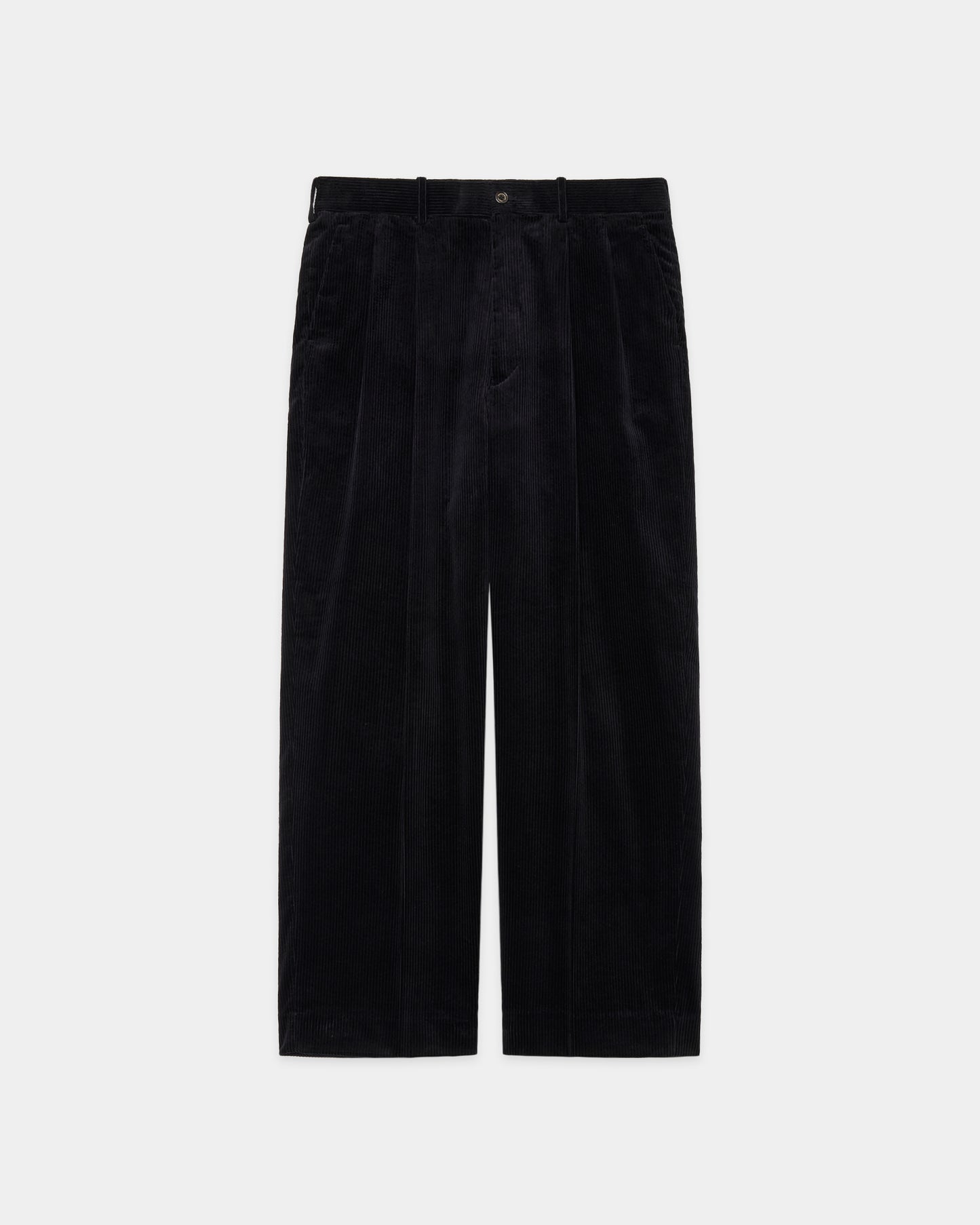 CLASSIC FIT DOUBLE PLEATED TROUSERS BLACK