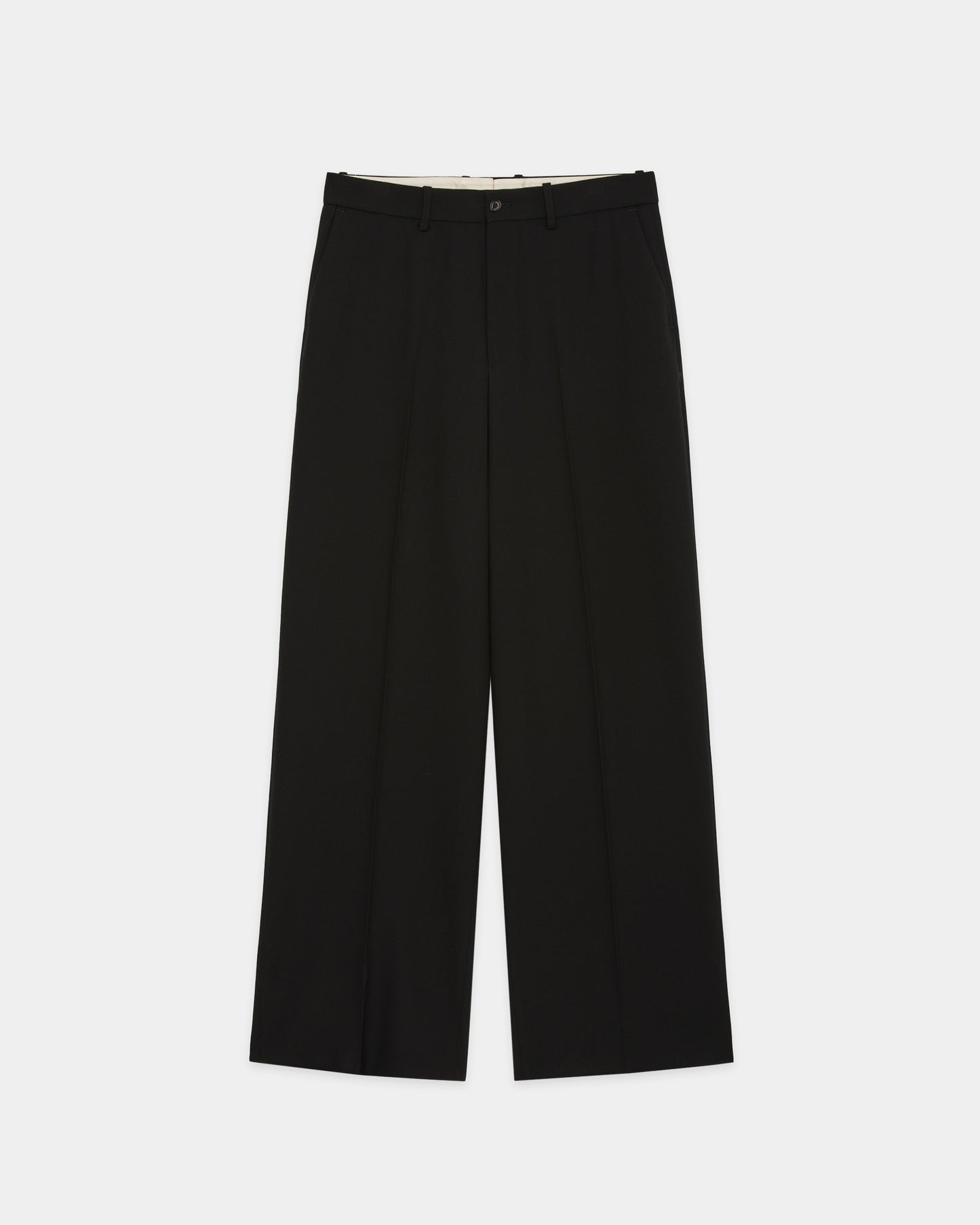 FLAT FRONT WIDE TROUSERS (3/60オーガニックウールサバイバルクロス)