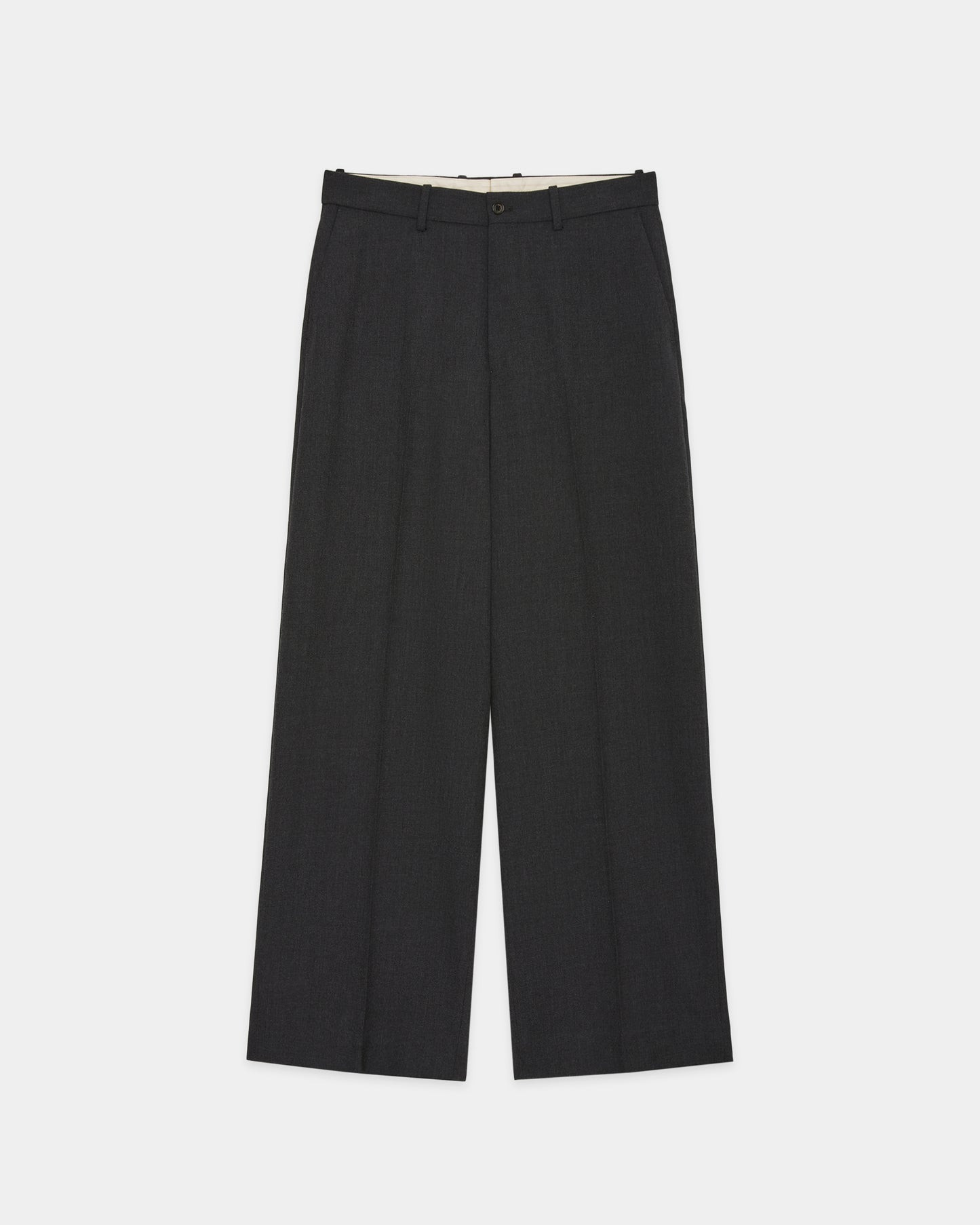 FLAT FRONT WIDE TROUSERS (3/60オーガニックウールサバイバルクロス)