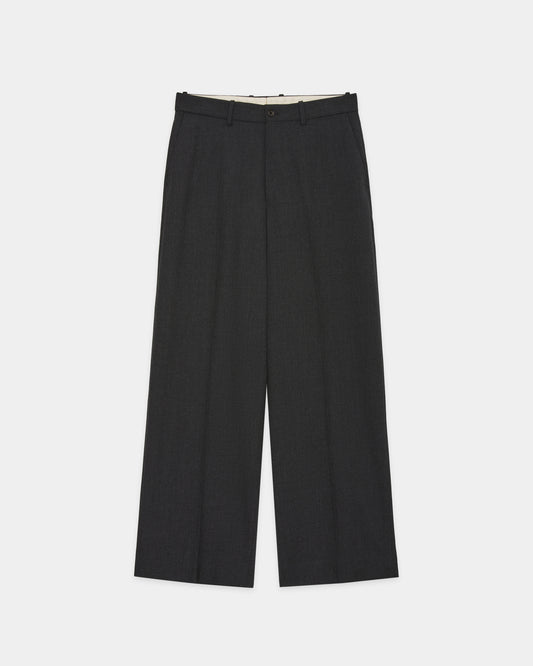 FLAT FRONT WIDE TROUSERS (3/60オーガニックウールサバイバルクロス)