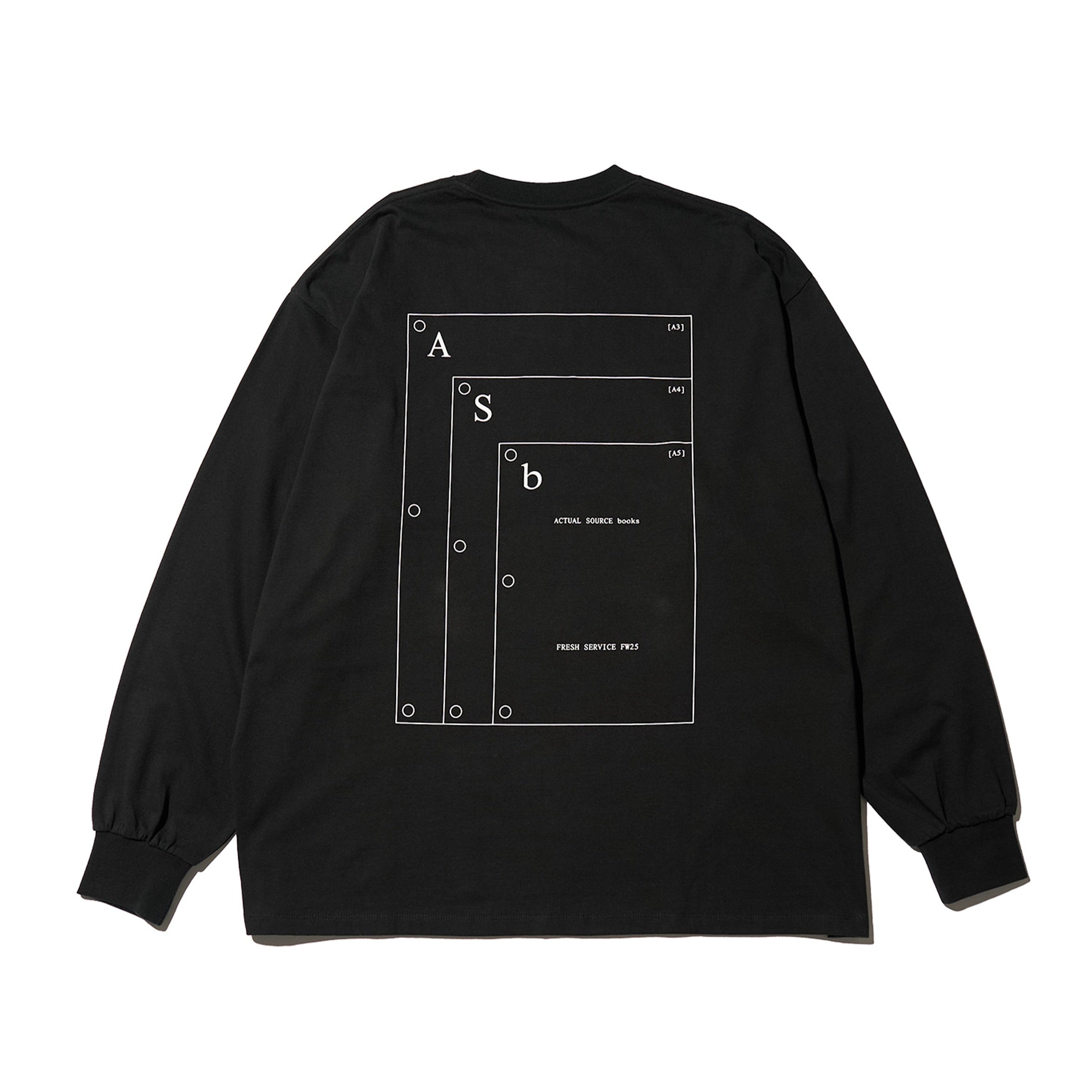 トップス actual source CORPORATE PRINTED L/S TEE Actual Source × FreshService CORPORATE L/S TEE “BOOK STACK