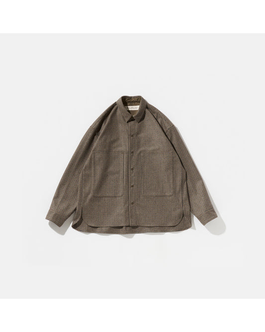 SHIRT JACKET B  BROWN CHECK