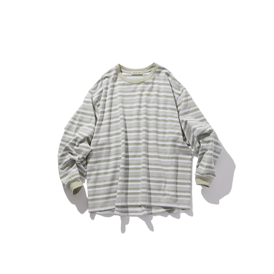 OVERSIZE LONGSLEEVE B  SAGE/WHITE