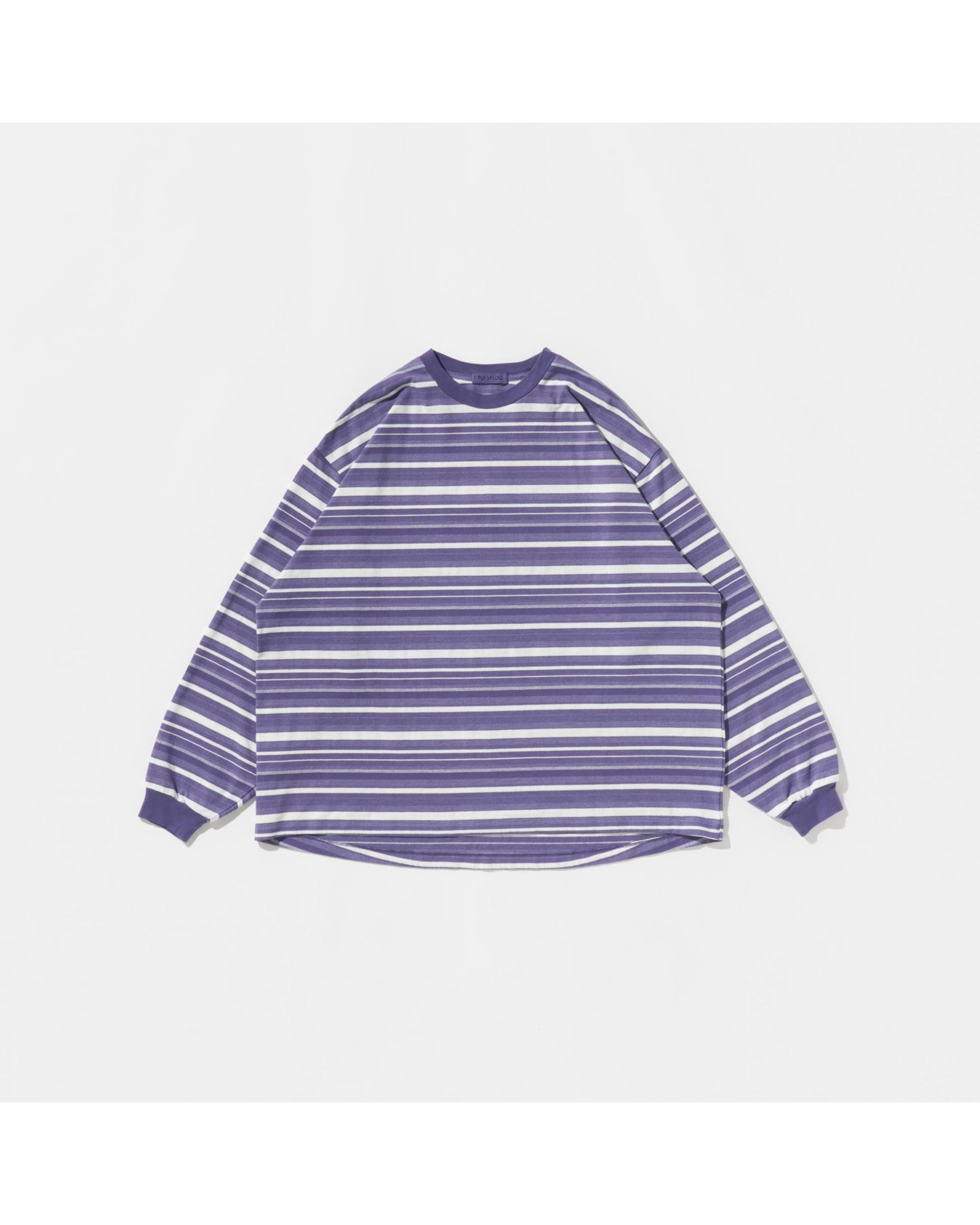 OVERSIZE LONGSLEEVE B  WHITE/DARK PURPLE