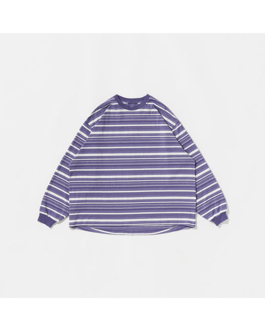 OVERSIZE LONGSLEEVE B  WHITE/DARK PURPLE
